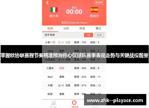 掌握欧协联赛程节奏精准预测你心仪球队赛季表现走势与关键战役前景